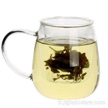 Çay Kupa Filtreli Kapaklı Bardak Bardak Çay Bardağı